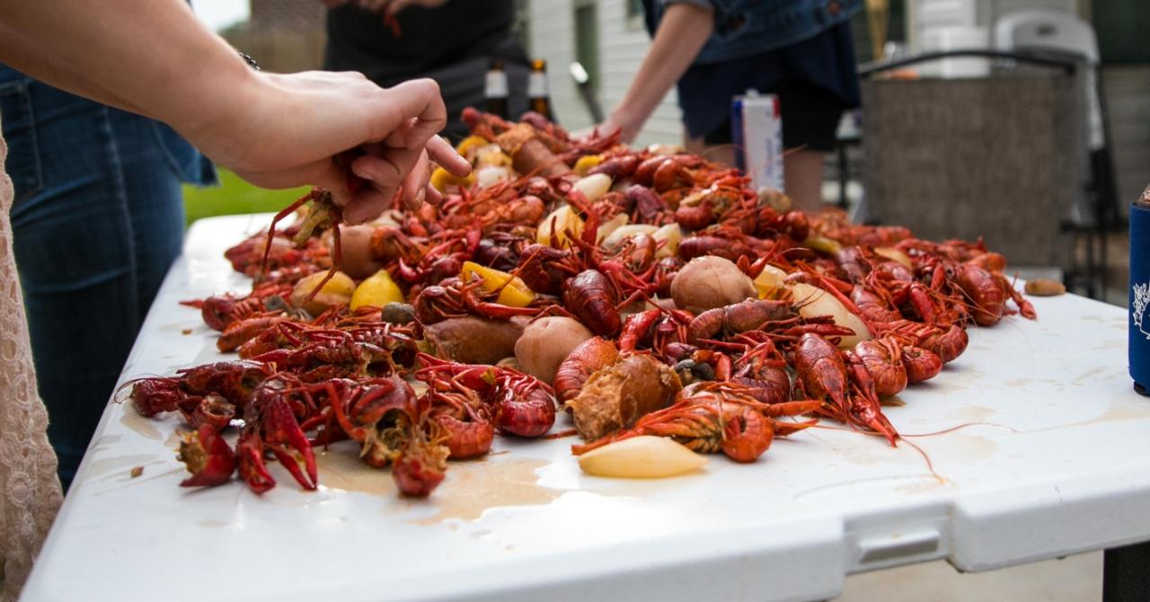 Crawfish on the table